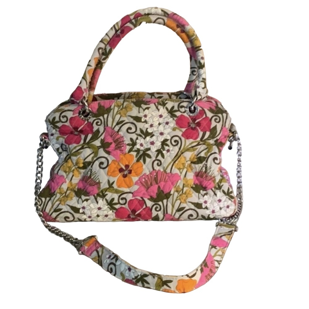 Vera Bradley Pink Floral Handbag with Chain Strap